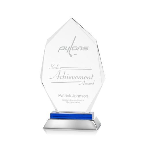 Awards and Plaques - Crystal Trophies - Padgett Blue Peaks Crystal Trophy