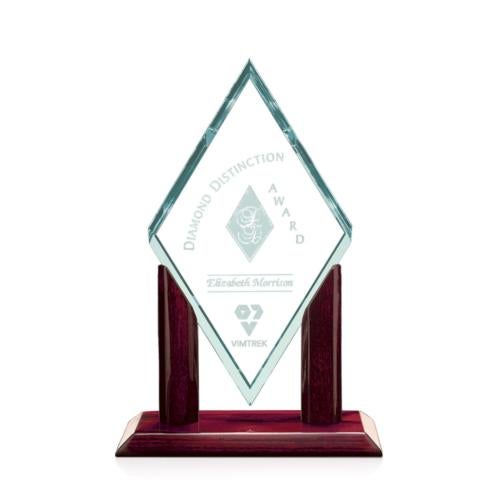 Awards and Plaques - Glass Trophies - Rosado Jade Glass Trophy
