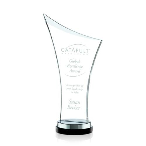 Awards and Plaques - Glass Trophies - Casillas Jade Peaks Glass Trophy