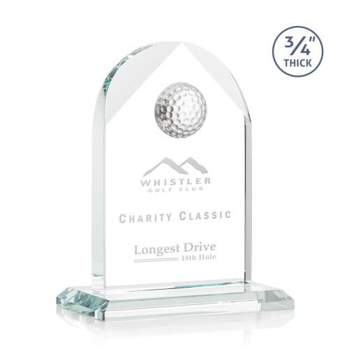Awards and Plaques - Crystal Trophies - Cortez Golf Starfire Globe Crystal Trophy