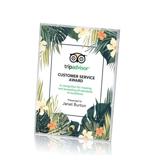 Awards and Plaques - Crystal Trophies - Manning Vertical Full Color Rectangle Crystal Trophy