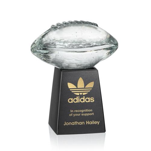 Awards and Plaques - Crystal Trophies - Sports Balls Globe on Marble Crystal Trophy