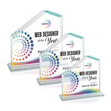 Sellers Full Color Clear Peaks Crystal Trophy - Crystal Trophies