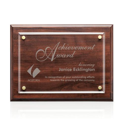 Awards and Plaques - Wall Plaque Awards - Hutton - Cherry Finish