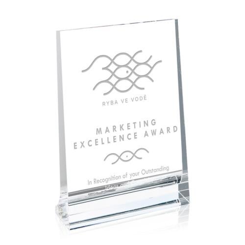 Awards and Plaques - Crystal Trophies - Footed Plaque (Vert)