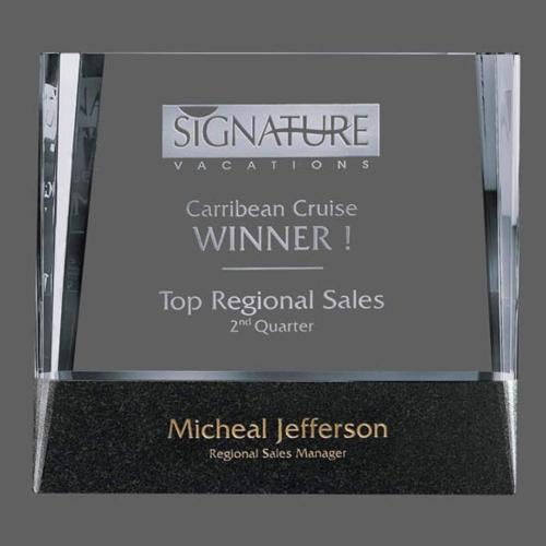 Awards and Plaques - Crystal Trophies - Schmitz Rectangle Crystal Trophy
