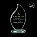 Teague Jade Flame Glass Trophy