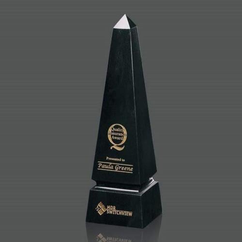 Awards and Plaques - Marble Grooved Obelisk Stone Trophy