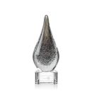 Dejesus on Half Round Base Clear Tear Drop Glass Trophy