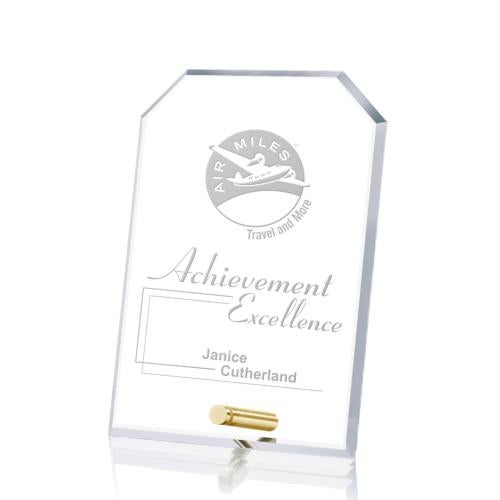 Awards and Plaques - Crystal Trophies - Manning Clipped Rectangle Crystal Trophy