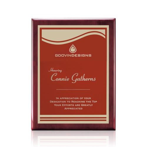 Awards and Plaques - Wall Plaque Awards - Puckett Meredith Plaque - Rosewood/Red
