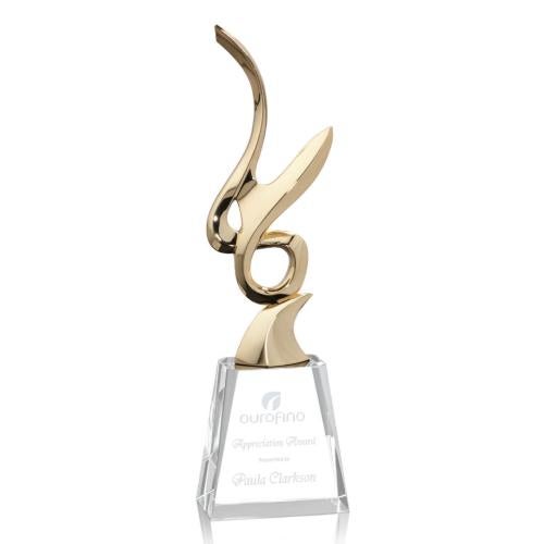 Awards and Plaques - Crystal Trophies - Hyatt Gold Crystal Trophy
