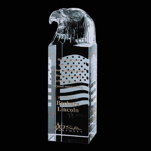 Awards and Plaques - Crystal Trophies - Marroquin Eagle Animals Crystal Trophy