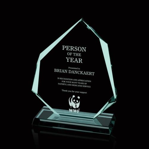 Awards and Plaques - Crystal Trophies - Administrator Peaks Glass Trophy