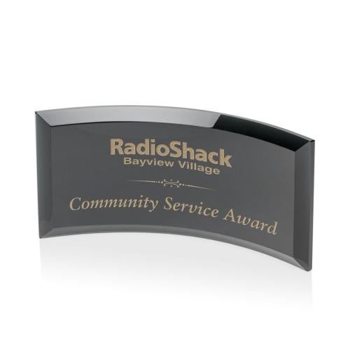 Awards and Plaques - Crystal Trophies - Schmidt Black Crescent Crystal Trophy