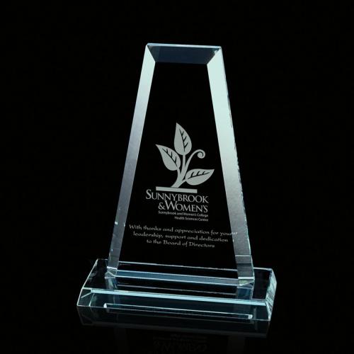 Awards and Plaques - Glass Trophies - Ramey Tower Jade Towers Glass Trophy