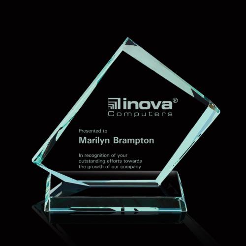 Awards and Plaques - Glass Trophies - Atkins Jade Peaks Glass Trophy