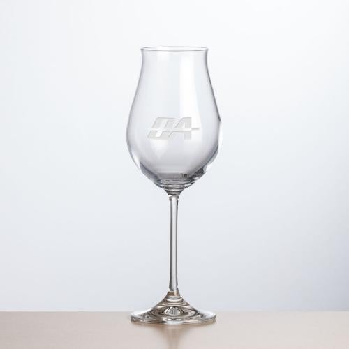 Custom Barware Glasses - Wine Glasses - Crawford Wine - Deep Etch