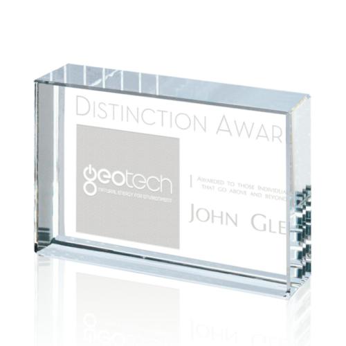 Awards and Plaques - Crystal Trophies - Broussard Rectangle Crystal Trophy