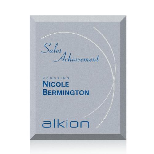 Awards and Plaques - Glass Trophies - Glass Plaques - Redmond Plaque - Silver