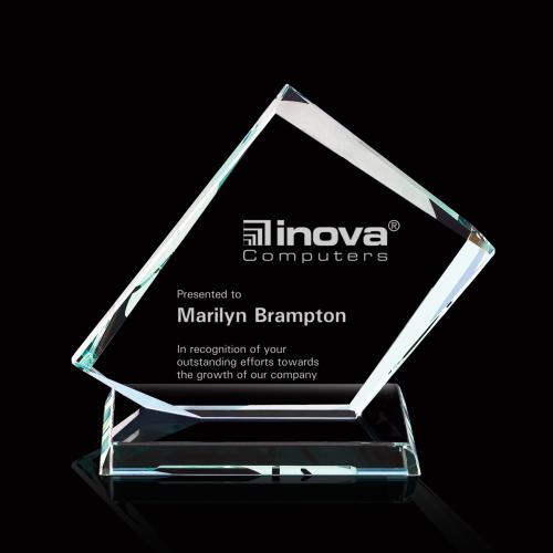 Awards and Plaques - Crystal Trophies - Atkins Starfire Rectangle Crystal Trophy