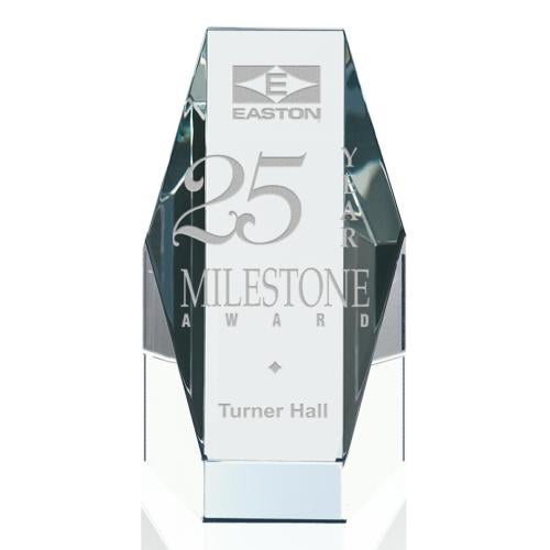 Awards and Plaques - Crystal Trophies - Hexagon Tower Towers Crystal Trophy