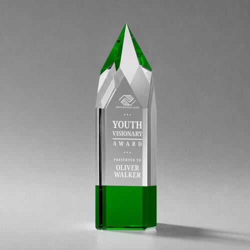 Awards and Plaques - Crystal Trophies - Turret Green Towers Crystal Trophy