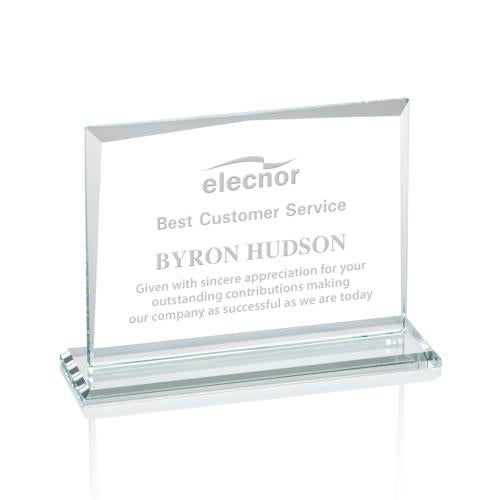 Awards and Plaques - Crystal Trophies - Kaplan Clear Rectangle Crystal Trophy