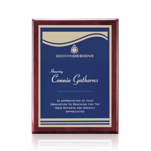 Awards and Plaques - Wall Plaque Awards - Puckett Meredith Plaque - Rosewood/Blue