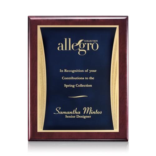Awards and Plaques - Wall Plaque Awards - Showtime Meredith Plaque - Rosewood/Blue