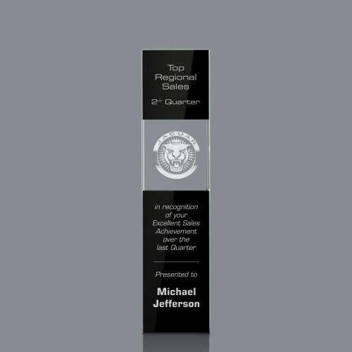 Awards and Plaques - Crystal Trophies - Price Tower 3D Black Towers Crystal Trophy