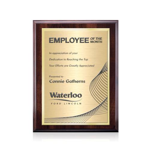 Awards and Plaques - Wall Plaque Awards - Half-Tone Stark - Cherry/Gold