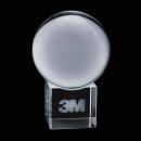 Crystal Ball Square / Cube on Cube 3D Crystal Trophy