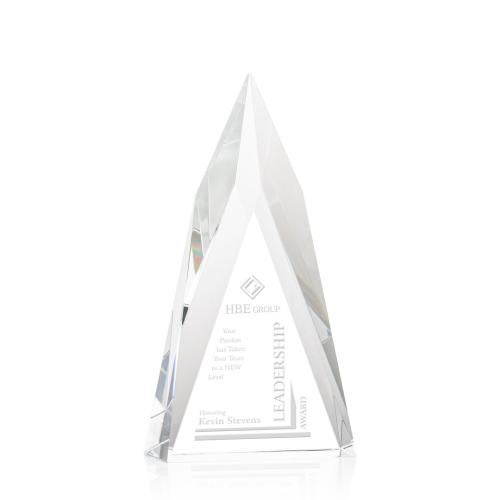 Awards and Plaques - Crystal Trophies - Sheets Spire Pyramid Crystal Trophy