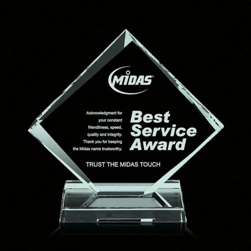 Awards and Plaques - Glass Trophies - Sewell Jade Glass Trophy