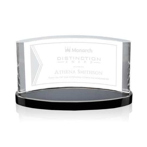 Awards and Plaques - Crystal Trophies - Major Crescent Crystal Trophy