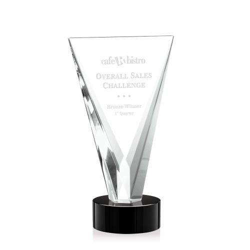 Awards and Plaques - Crystal Trophies - Michaels Black Unique Crystal Trophy