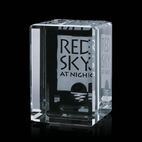 Awards and Plaques - Crystal Trophies - Rahman Cube Square / Cube Crystal Trophy