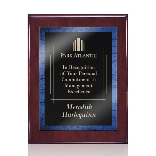 Awards and Plaques - Wall Plaque Awards - Garner Meredith Plaque - Rosewood/Blue