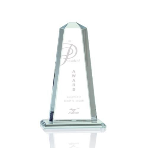 Awards and Plaques - Glass Trophies - Driscoll Jade Towers Glass Trophy