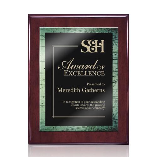 Awards and Plaques - Wall Plaque Awards - Garner Meredith Plaque - Rosewood/Green