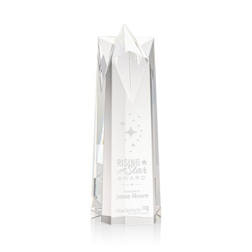 Awards and Plaques - Crystal Trophies - Hurst Star Obelisk Crystal Trophy