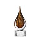 Gardner on Half Round Base Clear Tear Drop Glass Trophy
