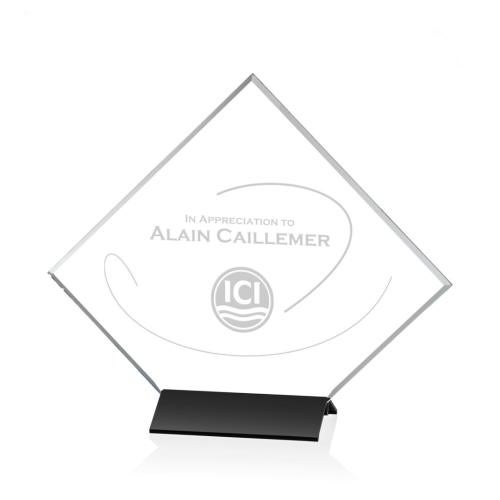 Awards and Plaques - Crystal Trophies - Prater Black Crystal Trophy