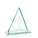 Curved Bloom Jade Pyramid Glass Trophy