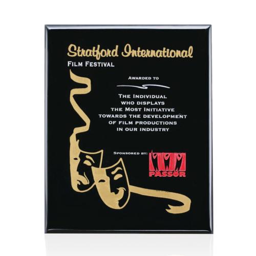 Awards and Plaques - Wall Plaque Awards - Hoskins Plaque - Black