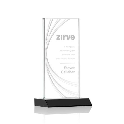 Awards and Plaques - Crystal Trophies - Daugherty Liquid™ Black Rectangle Crystal Trophy