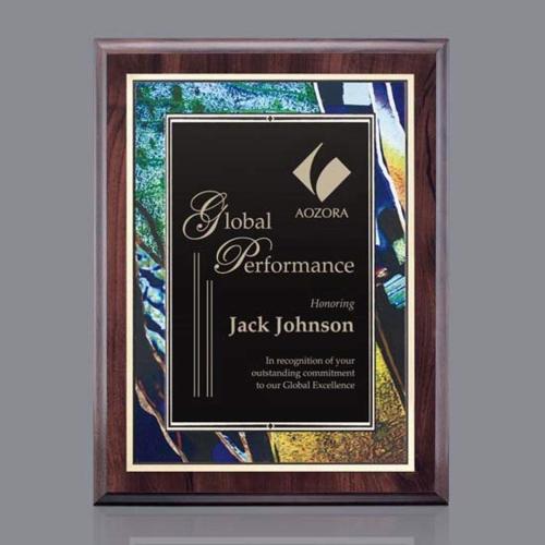 Awards and Plaques - Wall Plaque Awards - Barbosa Stark - Cherry Finish
