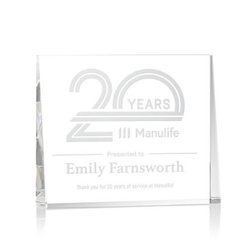 Awards and Plaques - Crystal Trophies - Wiseman Rectangle Crystal Trophy