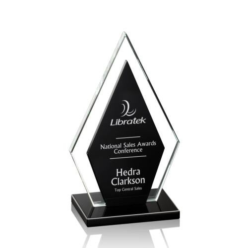 Awards and Plaques - Crystal Trophies - Whitt Black Crystal Trophy